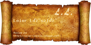 Leier László névjegykártya